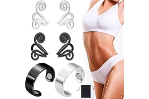 KSJEHW 6 szt. Miedziane pierścienie magnetyczne dla kobiet i mężczyzn na zapalenie stawów, łagodzenie bólu, terapia, magnes, uzdrawianie, 99,99% solidna miedź, regulowany rozmiar (srebrny)