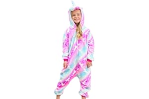 Ceruwum Girls Unicorn Sleepsuit Kids Unicorn Onesie Pyjamas