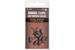 Drennan ESP Ronnie Clips And Tungsten Sleeve Camo Brown Qty 8 (Large)