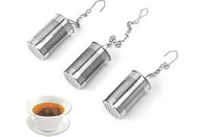 AMACOAM 3 Pezzi Colino Tè Filtro Tè In Acciaio Inossidabile 304 Con Gancio Infusore Zuppa Erbe Con Filtro Colini Tè Acciaio Inox Rete Riutilizzabile Infusore Tè Adatto Per Mettere Filtri Tè In Tazze,Teiere