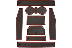AIFRYMNE For Evoque 12-18 Non-Slip Car Mat Interior Door,Cup,Arm Box,2012-2018, Interior Door, Cup Holder, Arm Box, Storage Anti-Dust Mats, Durable Rubber, Easy to Clean, Pack of 8, Vibrant Red