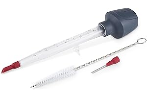 Zyliss | E980104 | Bratensaftspritze | anthrazit rot | Übergießen und Einspritzen | perfekt um Fleisch von innen und außen zu würzen | mit Reinigungsbürste | 5 Jahre Garantie