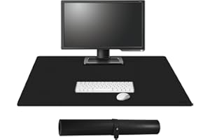 Cacoy 900x500 mm Sottomano Scrivania in Pelle, XXL Tappetino per mouse Grande, Impermeabile Tappetino da scrivania in Pelle PU per Ufficio e Uso Domestico (Nero)