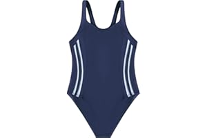 POWER FLOWER Bañador Deportivo para niñas, Traje de baño de una Pieza, Ropa de baño atlética con Tirantes Gruesos para niños de 8 a 16 años