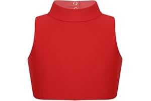 Jowowha Enfant Fille Soutien-Gorge de Sport Gymnastique Haut de Danse Moderne Jazz Crop Top de Danse de Rue Hip-Hop T-Shirt sans Manches 4-16 Ans