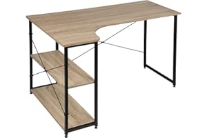 EUGAD Escritorio de Ordenador Escritorio para Computadora Mesa de Oficina Mesa para PC Mesa de Trabajo Metal + MDF 120x74x71,5 cm Roble Claro 0073ZZ