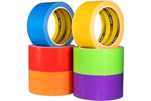 LLPT 6 Pack Rainbow Duct Tape | Assorted Colors - Blue Purple Yellow Green Orange Red | Fabric Gaffer Tape (DT506) | 50MM x 14M