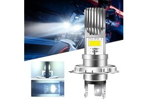 Chemini Lampadina H4 LED Moto per Luce Abbagliante/Anabbagliante Faro COB Chip Bianco Alluminio 12V-80V 6000K Bianco-1 Lampade