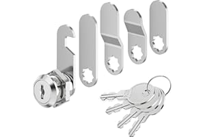 VOCIBO® 4-Keys Letterbox Lock Plate - 16mm, 18mm, Drawer & Cabinet Lever Lock for Letterboxes & Lockers