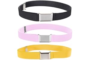 TQPUWT Ceinture pour Enfants, 3PCS Ceintures élastiques pour Enfants, Ceintures Simples à Boucle carrée, pour Enfant Garçon Fille, Jeans, Pantalons de Costume, Pantalons de Loisirs, Multicolore