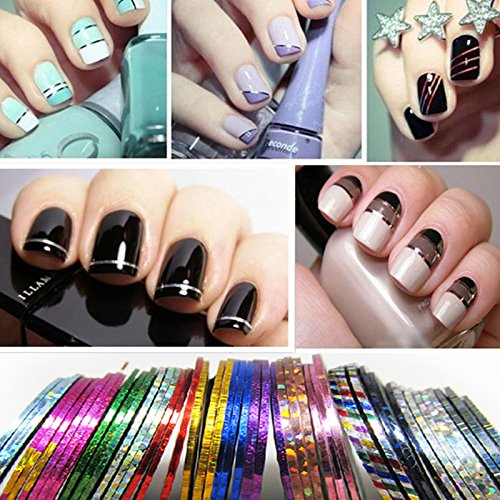 Fashion Galerie 30x Nageldesign Zierstreifen Striping Nail Art Streifen Stripes Stripe Sticker Nagel Aufkleber - 2