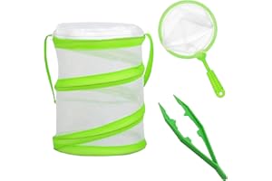 GEGXCN Butterfly Kits with Live Caterpillars, Outdoor Bug Catcher for Kids, (3pieces) Includes Observation Cage Net, and Clamp, Perfect for Butterfly Habitat and Life Science Education