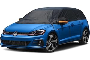 ‎KAYME kayme Halbgarage Wasserdicht Atmungsaktiv Autoabdeckung. Halbabdeckung Autoplane für Regen Sonne Staub Schutz. PKW Abdeckplane Wetterfest, Faltgarage für Schrägheck.(bis zu 450 cm) 2L