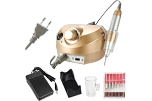 Fresa per Unghie Professionale 30000 giri, Layhou Aspiratore Unghie del chiodo dei Corredi Manicure della Lucidatrice Dellarchivio della macchina Trapano Elettrico con 6 fresa Punte