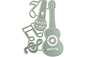 DUESI Squisita fustella in metallo per microfono, chitarra, combinazione musicale, puzzle, goffratura, lama, punzonatrice, stencil