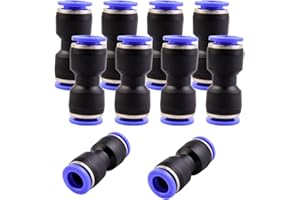 ANGEEK 10 connettori pneumatici da 10 mm, connettori pneumatici, spinta in attacco rapido, pneumatici dritti da 10 mm, attacchi rapidi, utensili pneumatici per collegamento rapido ad aria compressa