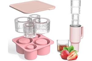 MARUKO Bac à Glaçons pour Stanley Cup, Moules à Glaçons pour Gobelets, Bacs à Glaçons en Silicone pour Congélateur, Cocktails, Whisky, Café et Jus de Fruits, Sans BPA, Lavable au Lave-Vaisselle (Rose)