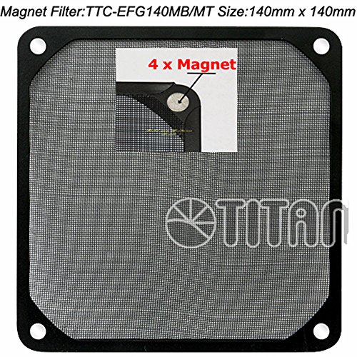 Titan TTC-EFG140MB/MT, magnetisches Lüftergitter, 140x140, schwarz