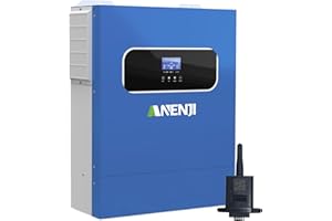 Aninerel 11KW Inverter ibrido 48V, 2 Ingressi FV, Funziona Senza Batteria, Inverter a Onda Sinusoidale Pura (WiFi/BMS), FV 60-500VDC, In Grado Di Immettere Energia In Rete, Con Modulo WiFi
