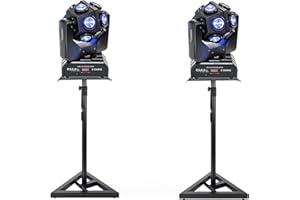 Ibiza - Pack 2 Lyres Beam Infinies DMX Ibiza Light E-COSMOS 4-en-1 12x10W - 2 Pieds Supports - Soirée Anniversaire Dj Fête Pro Mariage