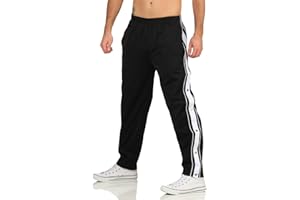 ZARMEXX Herren Trainingshose mit seitlicher Knopfleiste zum öffnen Button Up Sporthose Freizeithose Jogginghose Sportswear