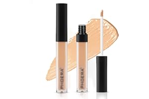 ANGLICOLOR PHOERA Full Coverage Liquid Concealer 1 Count, Moisturizer HD High Definition Foundation, 24HR for Dark Circles (103#BEIGE)