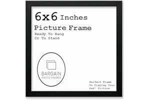 BARGAIN SHOP AZ 6x6 Inches Black Square Photo & Picture Frame Home Decor Poster Frame (6x6 Inches, Black)