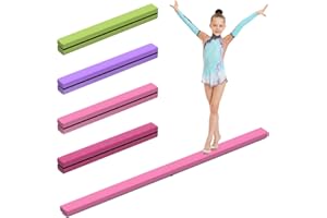 mytueetp Poutre Gymnastique, Barre de Gymnastique en Flanelle Bleu étoilé 2,1 m/220 LB, Simili Cuir suédé, équipement de Gymnastique Pliable pour Filles, entraînement à Domicile, Exercice Physique