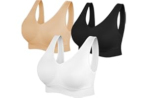 SIMIYA Super Comfort Bra, Womens Sports Bras Removable Pads Plus Size Sleep Bras for Girls in Yoga Bralette Leisure Stretch Crop Tops Vest