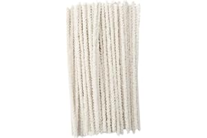 Siliget White Pipe Cleaners 100Pcs, 15.1mm Long Pipe Cleaners for Smoking Pipes, Flexible Pipe Cleaners for DIY Art Craft Supplies Party Decor
