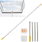 BigKing Extensi&oacute;n de Asa de Ventana de 187 cm con Gancho, Abreventas | para ventanas de techo, barra de extensi&oacute;n de 5 piezas