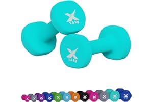 XN8 SPORTS Xn8 Dumbbells Set Neoprene Coated Weights Dumbbells Set- Hand Weights for Home Gym, Pilates, Cardio, Training and Fitness- Anti Sweat Hex Dumbbells with Comfy Grip- 1-20kg Dumbbells Set Women Men