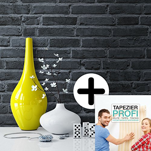 Steintapete Vliestapete Stein Schwarz Dunkel Natur , schöne edle Tapete im Steinmauer Design , moderne 3D Optik für Wohnzimmer, Schlafzimmer oder Küche inkl. Newroom Tapezier Ratgeber mit super Tipps! - 7