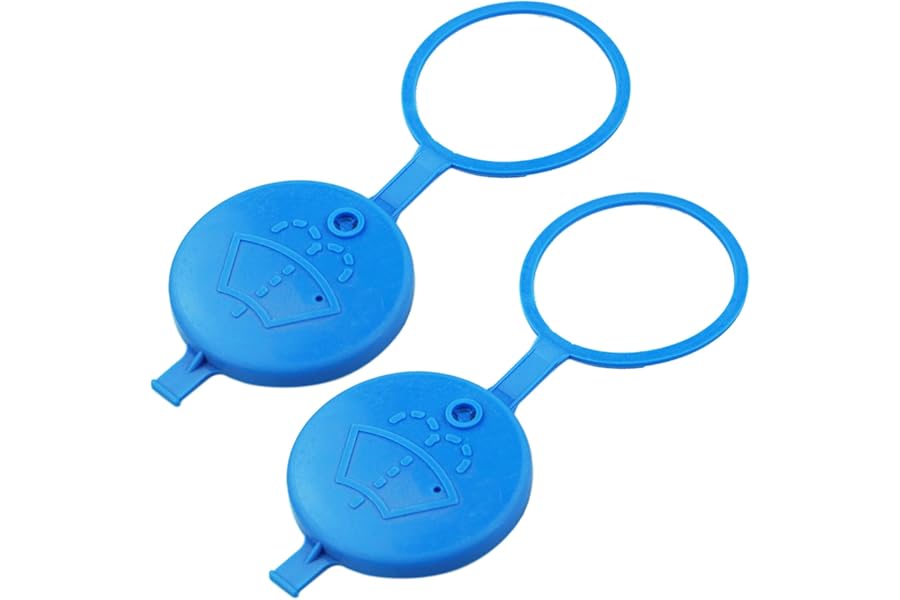 Screen Wash Cap,Plastic Replacement Car Washer Bottle Cap 2 Pack 53mm, Automobile Washer Wiper Cleaning Fluid Bottle Cover