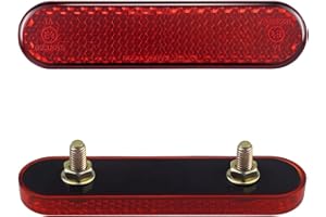 MLPKOI 4 Piezas catadioptrico Moto homologados, Moto Bicicleta Reflector, Catadioptrico Rojo Rectangular Fijación Tornillo, Pegatinas Reflectantes Rojas, catadrioptico Moto homologado