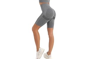 Neteson Short de Sport Femme Anti Cellulite Collants Course Gym Cycling Shorts Push Up Taille Haute sans Coutures Pantalon Yoga Butt Lift