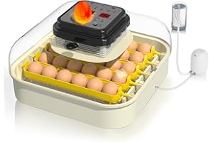 Hethya Incubadora Huevos Gallina, Incubadoras de Huevos Automaticas, Control automático de la humedad, Vuelco automático de huevos, 30 huevos, Equipado con lámparas de huevo