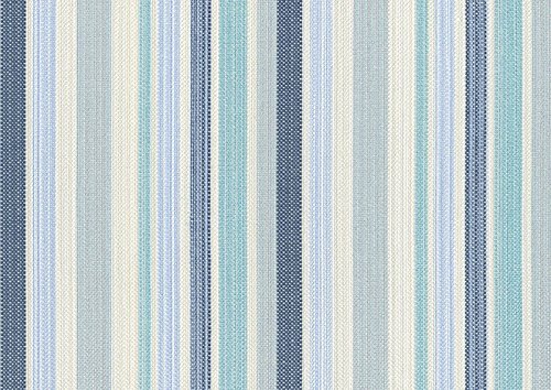 Raumausstatter.de VOLTURNO 3175 - Tela para tapizar (poliacrílico y teflón), diseño de Rayas, Color Azul