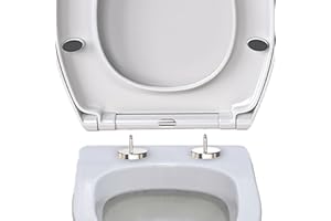 VIVO TECHNOLOGIES Abattant WC à fermeture amortie avec libération rapide pour un nettoyage facile, siège de toilette standard ovale, fixation par le haut, siège de toilette universel, anti-claquement, blanc