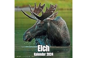 Elch Kalender 2024: 14-Monats-Planer, November 2023 bis Dezember 2024, für Zuhause und Büro für Tierliebhaber