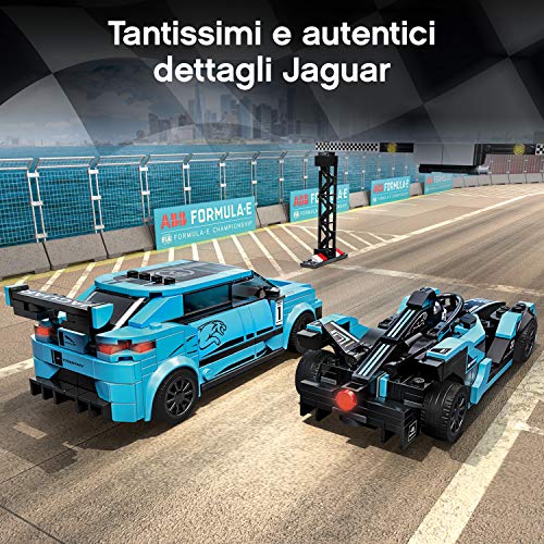 LEGO-Speed-Champions-Panasonic-Jaguar-Racing-GEN2-e-Jaguar-I-PACE-eTROPHY-Modelli-che-Corrono-in-Formula-E-con-2-Minifigure-Set-di-Costruzioni-per-Bambini-8-Anni-76898