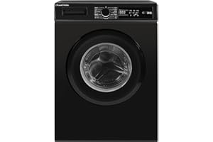 Russell Hobbs Freestanding Washing Machine, 6kg Capacity, 1200 rpm, 15 Programmes, Eco Technology, Rapid Wash Cycles, Black, RH612W110B