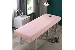 zfyanssee Massage Table SPA Couch Cover Sheet with Face Hole Elastic Cord Edge All-Round Wrap Professional Soft Bed Healty Beauty with Face Hole Comfortable Sheets 70x190cm (Pink)