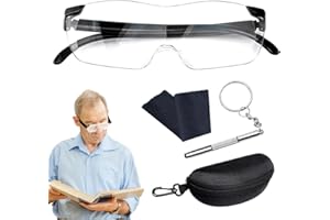 Casenly Lupenbrille mit Brillenetui, Lupenbrille für Brillenträger 300% Vergrößerungsbrille Lupenbrille mit Brillenetui Brillenlupe Lese Lupenbrille Lese Lupenbrille für Reparatur Lesen Nähen