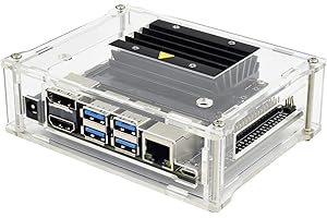 Waveshare Acrylic Clear Case (Type A) for The Jetson Nano Developer Kit Easy Access to The Peripheral Connectors Supports Cooling Fan