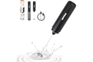 GRIFEMA Frullino Montalatte Elettric, Montalatte Ricaricabile13000 Giri/Min, Ergonomico, Frullino per Cappuccino senza Bpa, Schiumatore Latte Elettrico per Latte, Caffè, Matcha, Bevanda