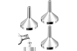 KEMUZ 3 Piezas Embudos Pequeños - Pequeños para Llenar Mini Botellas, Embudos de Llenado de Aluminio (Diámetro 1,8 cm) para Botellas, Cocina, Osméticos y Líquido