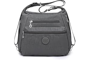 Kono Torba listonoszka na ramię dla kobiet, wiele kieszeni, damska, wodoodporna, na co dzień, na zakupy, w podróż, casualowa, szary, Totes