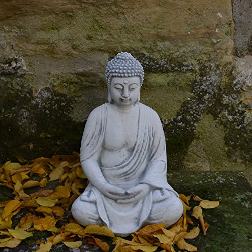 Herrlicher Buddha aus Steinguss, frostfest