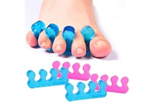MEETTIKEY 4 PCS Gel Toe Separator, Gel Nail Polish Toe Spacers for Men and Women Straighteners and Correctors Reusable for Overlapping Toes, Bunions, Hammer Toe, Foot Pain Relief, Pedicure Manicure Nail Art